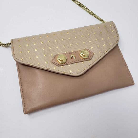 Danielle Nicole Leather Gold Studded Crossbody Bag - Picture 2 of 6